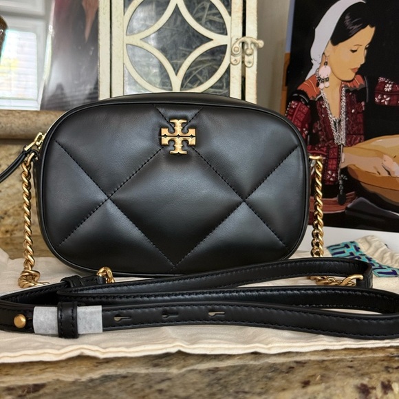 Tory Burch Handbags - NWT TORY BURCH Kira Diamond Quilt Camera Bag Black Color
